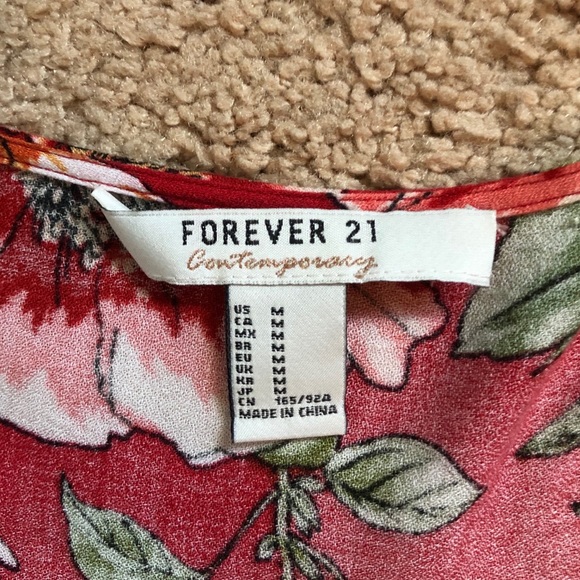 Red Floral Summer Dress - Picture 3 of 3